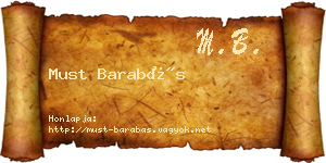 Must Barabás névjegykártya